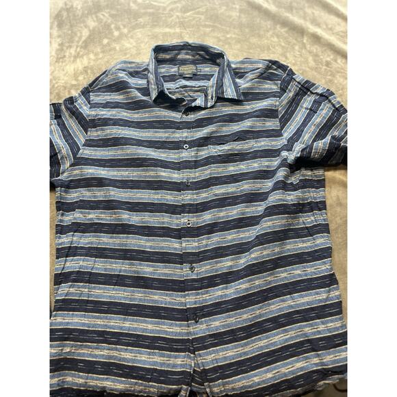 Pendleton Men's Denim Button Down‎ Front Pocket Shirt 2XL Aztec Collar southwest - Picture 1 of 6